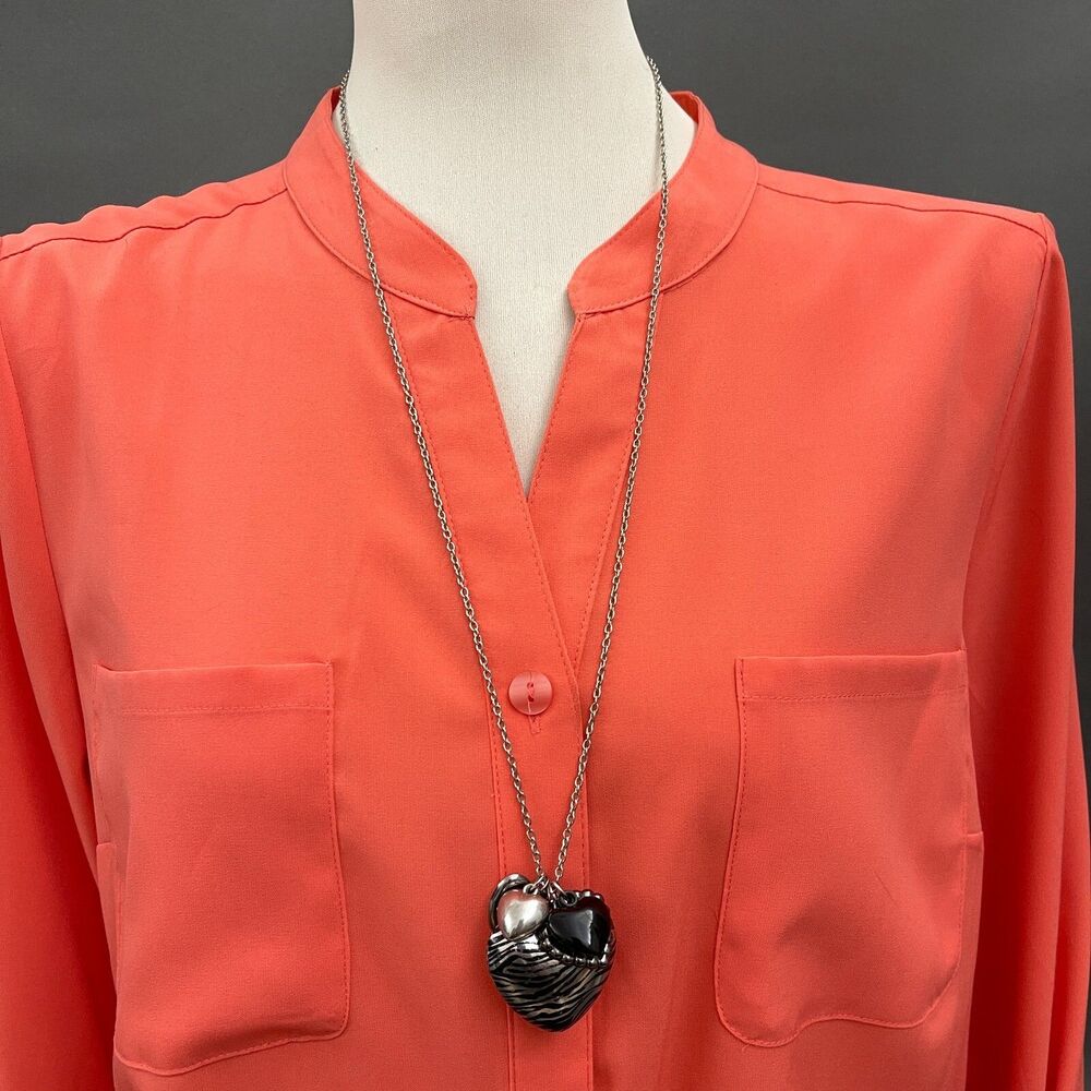 Silver-tone Black Silver Hearts Women's Fashion‎ Necklace
